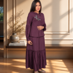 Dark Wine Western Top and Skirt