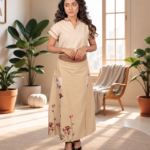 Hand Embroidered Indo-Western Top & Skirt 2-Piece Set