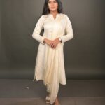 White Elegant Indo Western One Piece with Drape Dupatta