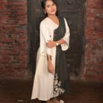 Black and White Indo Western Gown