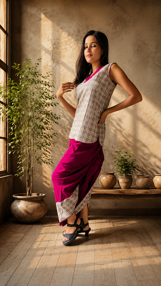 Printed Tunic & Dhoti Pants 2-Piece Set - Image 3