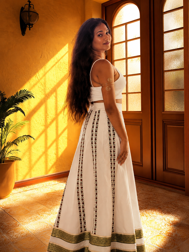 Hand embroidered Cropped Jacket & lehenga 2-Piece Set - Image 3